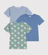 Set di 3 T-shirt a maniche corte in cotone a pecorelle bambino