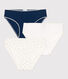 Set di 3 slip in misto cotone ed elastan con stampa a cuori bambino