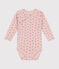 Body incrociato a maniche lunghe in cotone neonato rosa SALINE/ ROSEWOOD