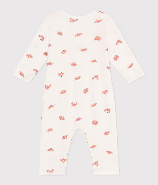Pigiama senza piedini in cotone con granchi neonato bianco MARSHMALLOW/bianco MULTICO