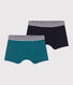 Confezione da 2 boxer in cotone ed elastan tinta unita bambino