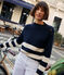 Maglione in cotone donna blu SMOKING/ AVALANCHE