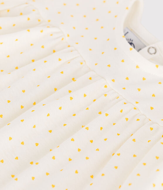 Blusa a maniche corte in cotone con mini cuore stampato neonato  bianco MARSHMALLOW/ ORGE