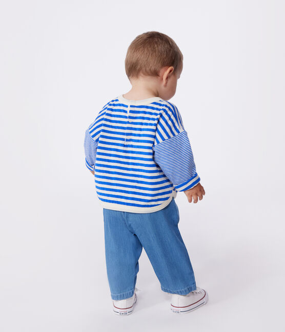 T-shirt a maniche lunghe in cotone a righe neonato PERSE/ AVALANCHE