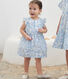 Abito e bloomer in cotone con stampa di ciliegie blu neonato